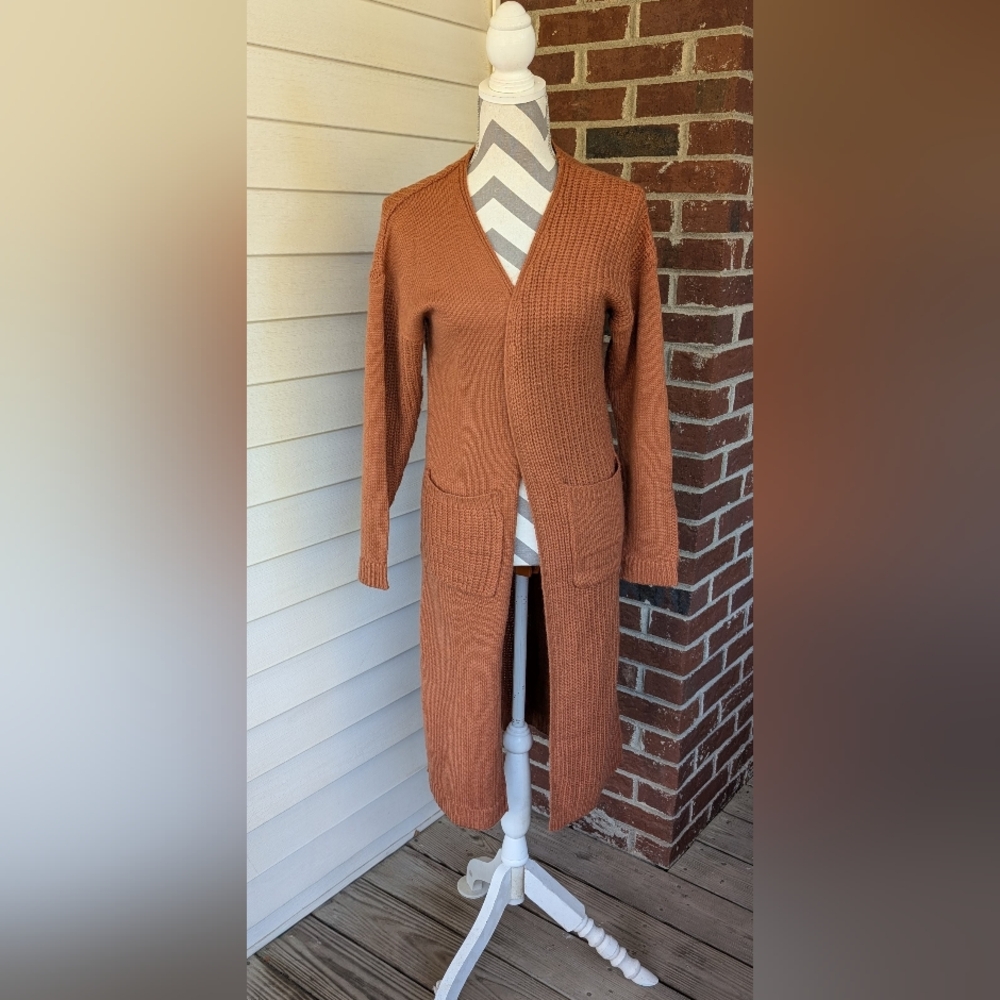 Poof Women's Long Knitted Cardigan- Size Small